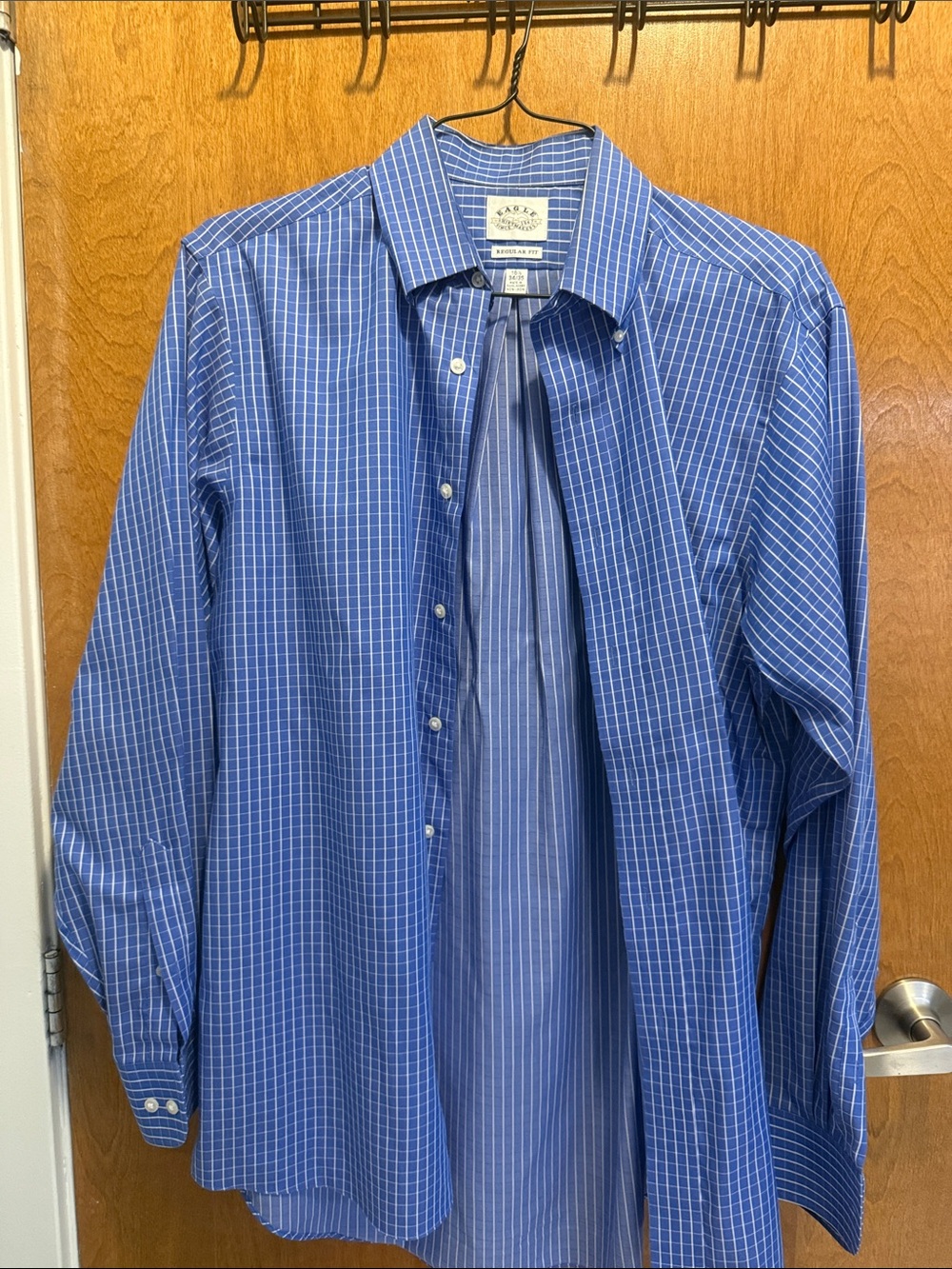 Brooks Brothers Blue Plaid Cotton Dress Shirt